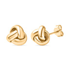 Hatton Garden Closeout- 9K Yellow Gold Triple Knot Stud Earrings