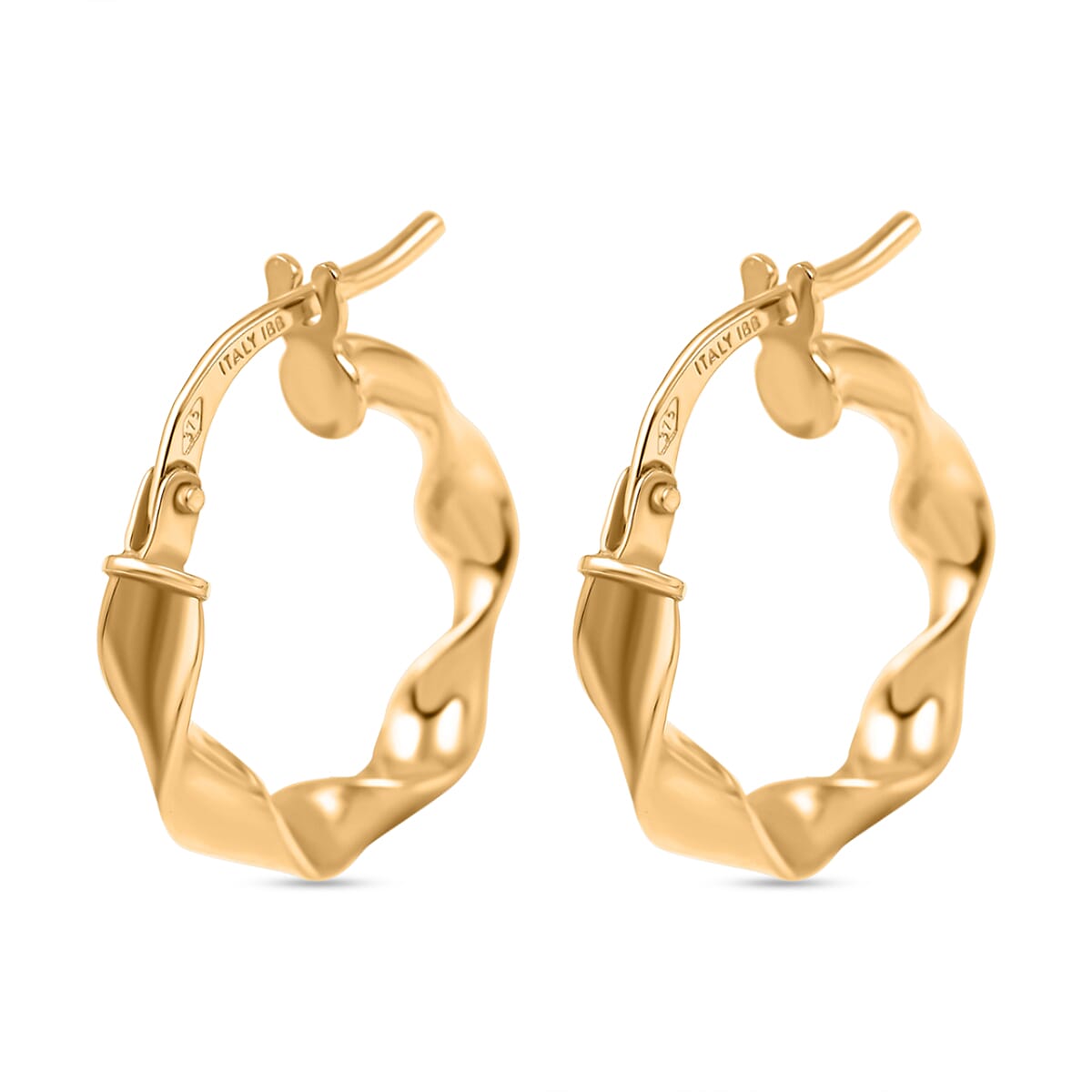 Hatton Garden Closeout 9K Yellow Gold Twisted Creole Hoop Earrings 7670235 0
