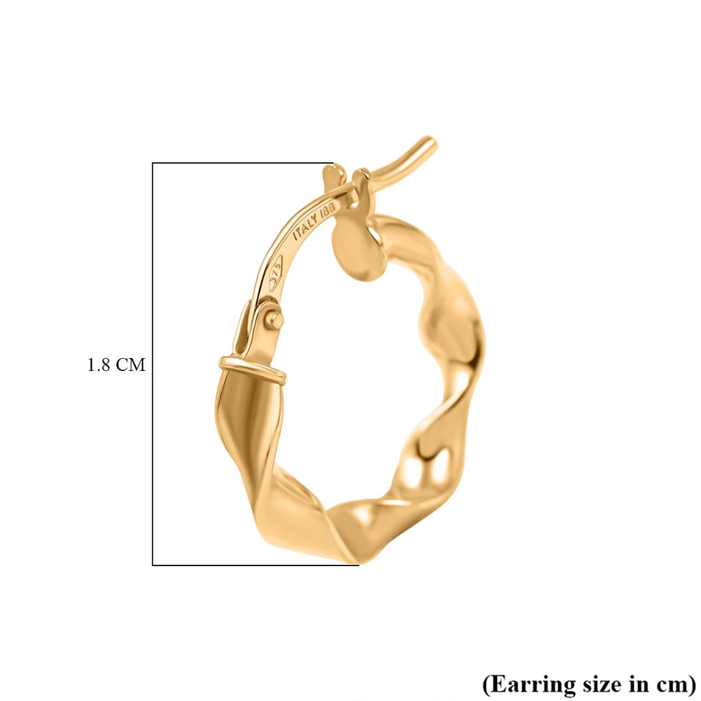 Hatton Garden Closeout 9K Yellow Gold Twisted Creole Hoop Earrings