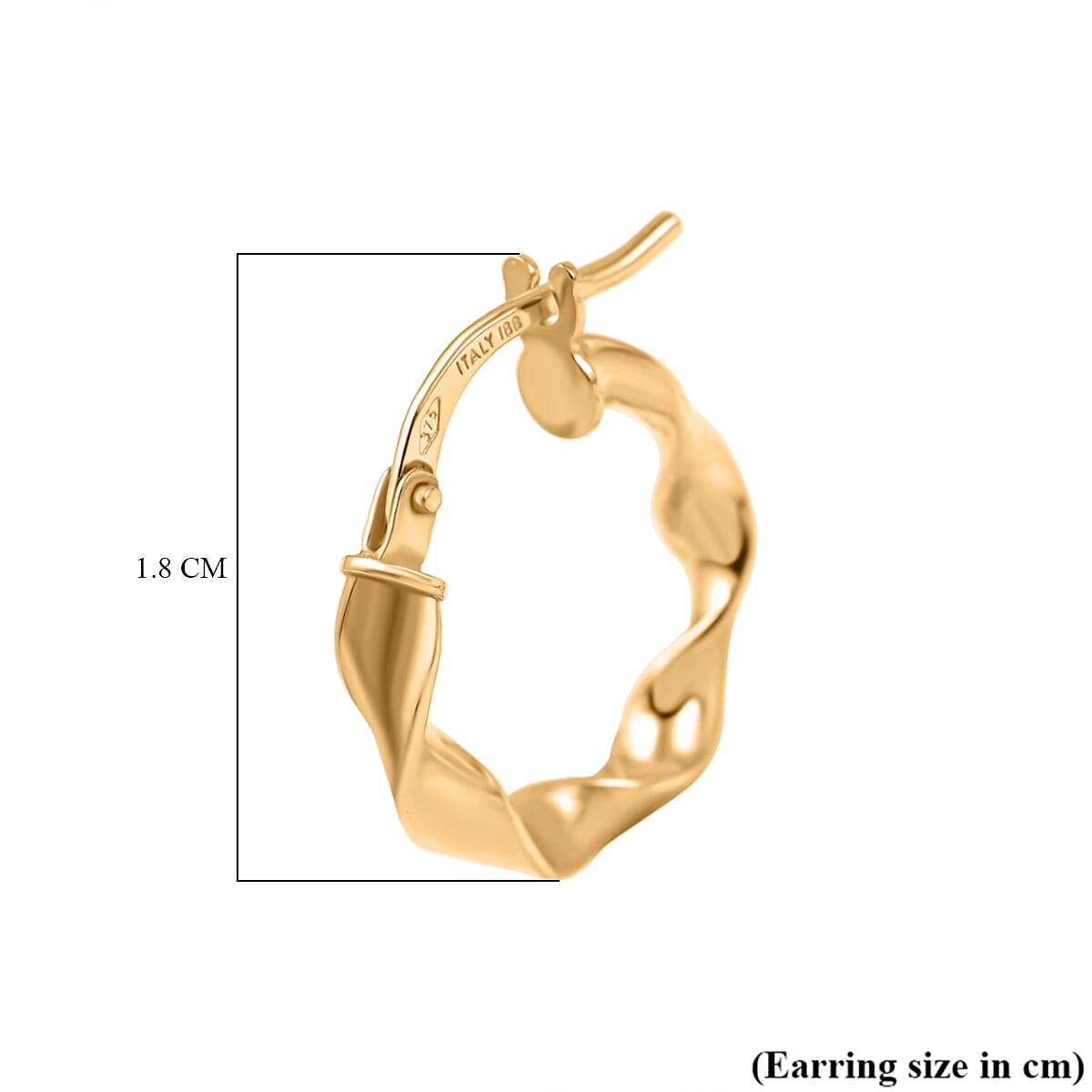 Hatton Garden Closeout 9K Yellow Gold Twisted Creole Hoop Earrings 7670235 4