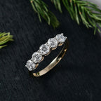 Luxuriant 9K Yellow Gold Lab Grown Diamond (SI-GH) 5 Stone Ring 1.00 Ct.