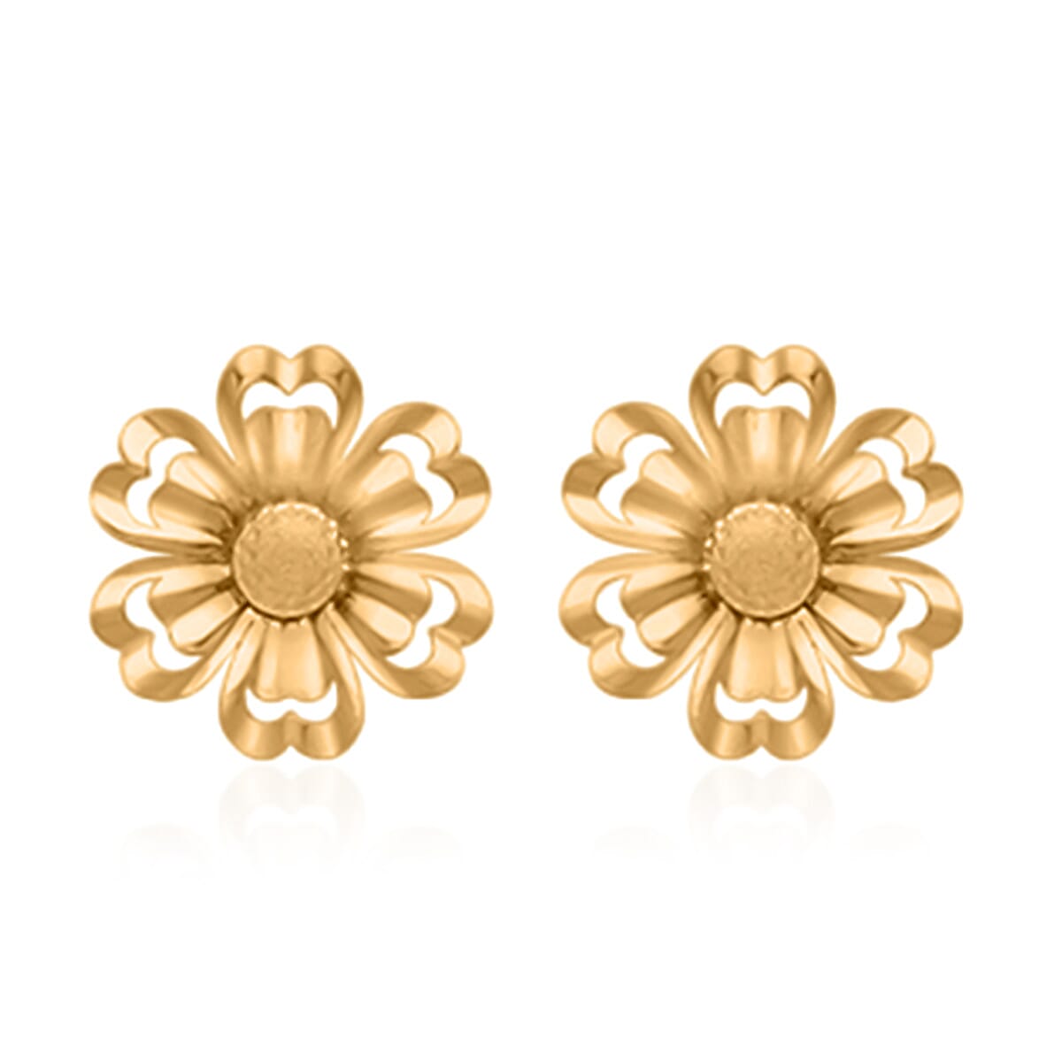 Hatton Garden Closeout Deal - 9K Yellow Gold Small Flower Stud Earring with Push Back 8194876 0
