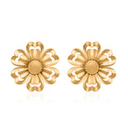 Hatton Garden Closeout Deal - 9K Yellow Gold Small Flower Stud Earring with Push Back