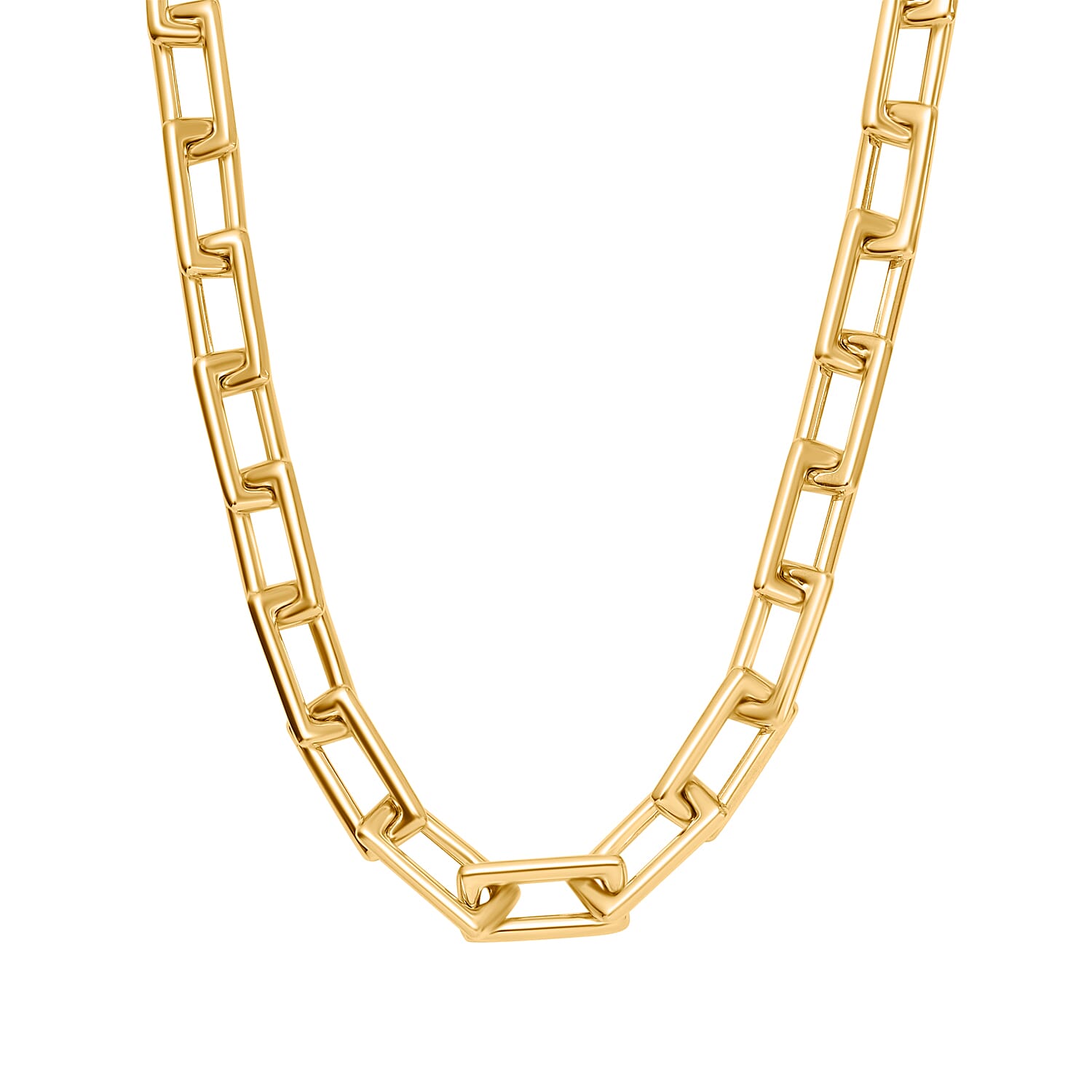9K Yellow Gold 7.5 MM Paperclip Chain With Open Link Clasp 20 Inch Polished 7960307 0
