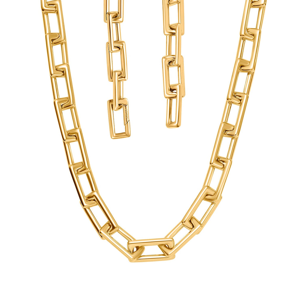 Italian Closeout Deal -9K Yellow Gold Square Paperclip Necklace (Size - 20),  Gold Wt. 18.75 Gms