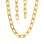 Italian Closeout Deal -9K Yellow Gold Square Paperclip Necklace (Size - 20),  Gold Wt. 18.75 Gms