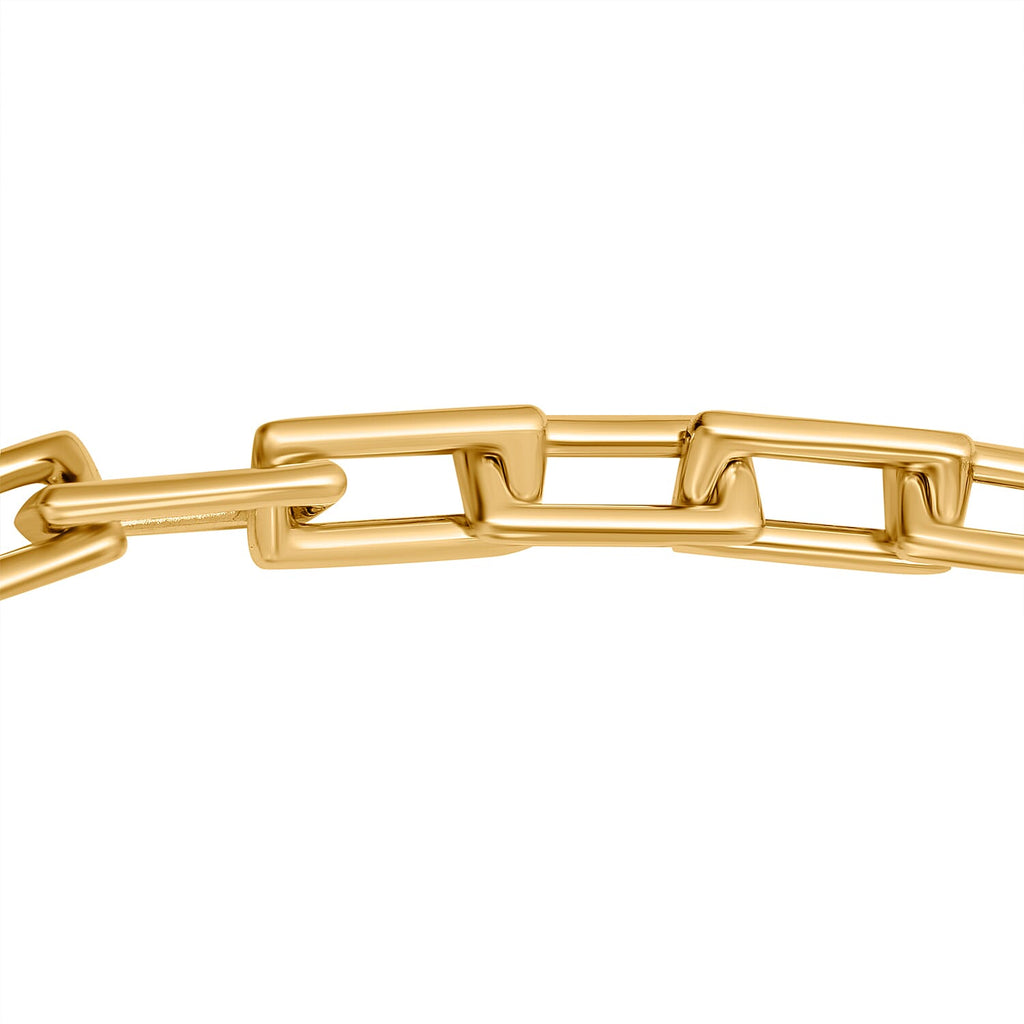 Italian Closeout Deal -9K Yellow Gold Square Paperclip Necklace (Size - 20),  Gold Wt. 18.75 Gms