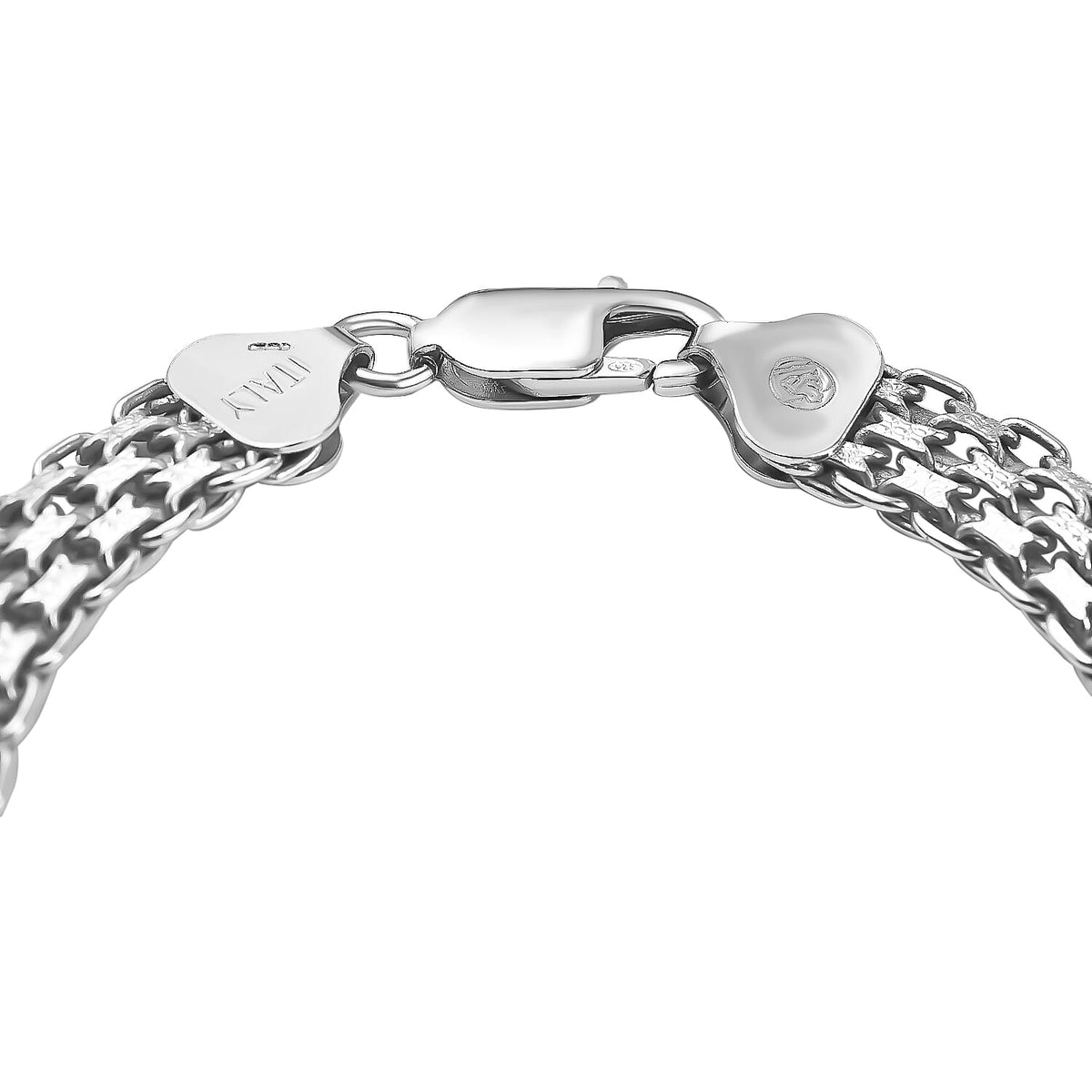 Hatton Garden Closeout - Rhodium Overlay Sterling Silver Bismark Bracelet (Size - 7.5) 7695201 3