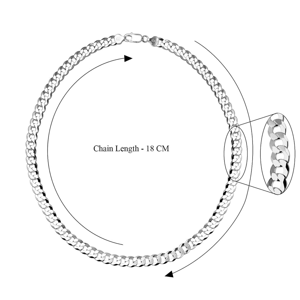 JCK Vegas - Sterling Silver Flat Curb Necklace (Size - 20), Silver Wt. 30.00  Gms