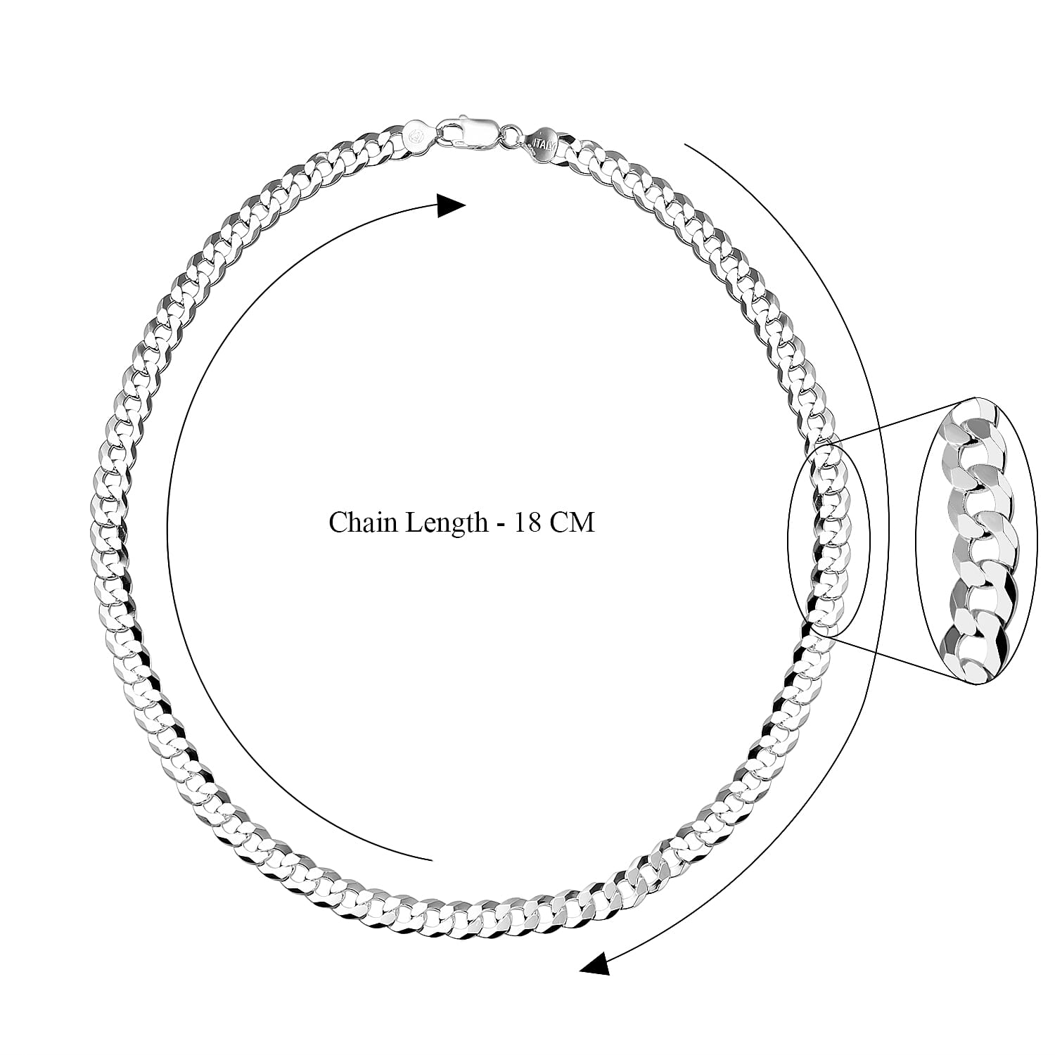 JCK Vegas - Sterling Silver Flat Curb Necklace (Size - 20), Silver Wt. 30.00  Gms 7729621 5