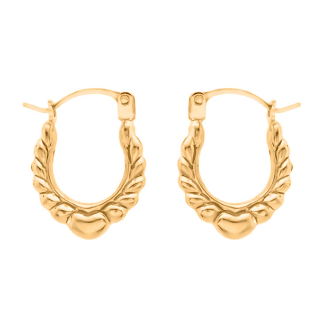 Hatton Garden One Time Deal - 9K Yellow Gold Heart Wing Creo Earring with Clasp 8055229 0