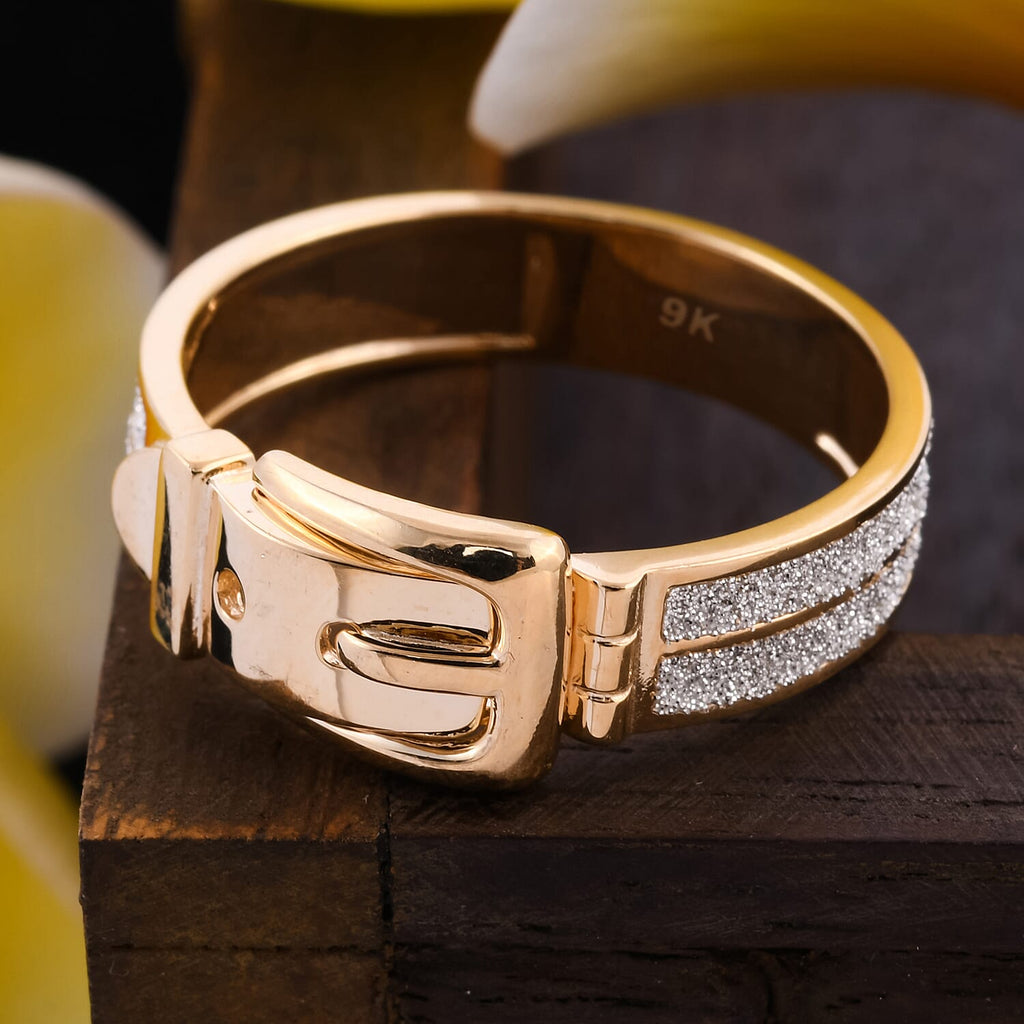Hatton Garden Close Out Deal- 9K Yellow Gold Buckle Ring