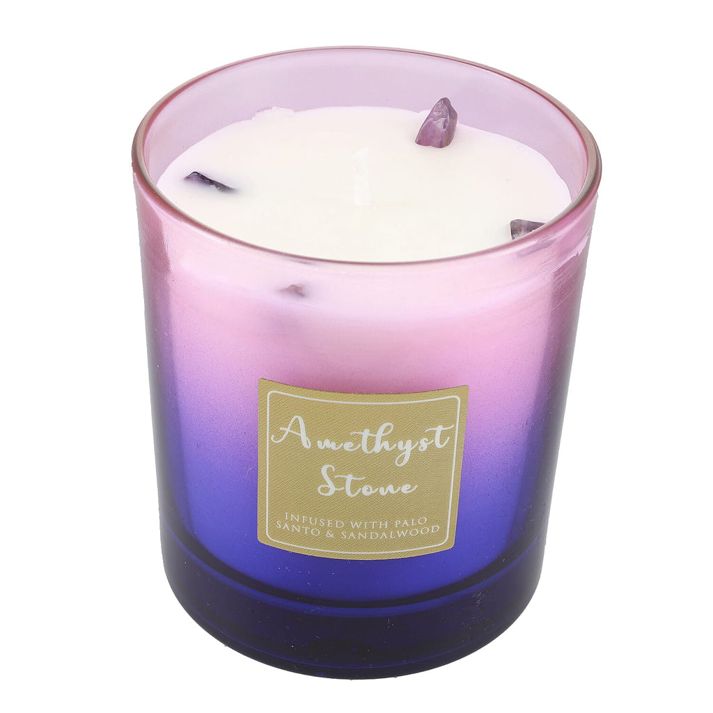 Healing Stone Scented Candle in Glass Jar (200gm) - Purple