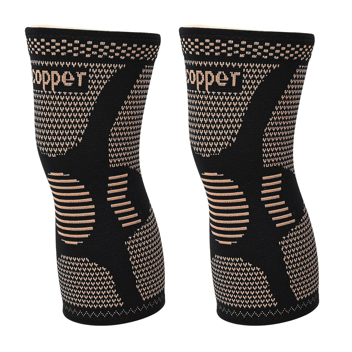 Copper Infused Knee Compression Sleeve for Pain Relief &amp; Support (Size L) - Black 8047871 0