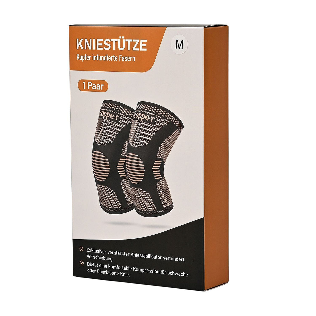 Copper Infused Knee Compression Sleeve for Pain Relief &amp; Support (Size L) - Black 8047871 5