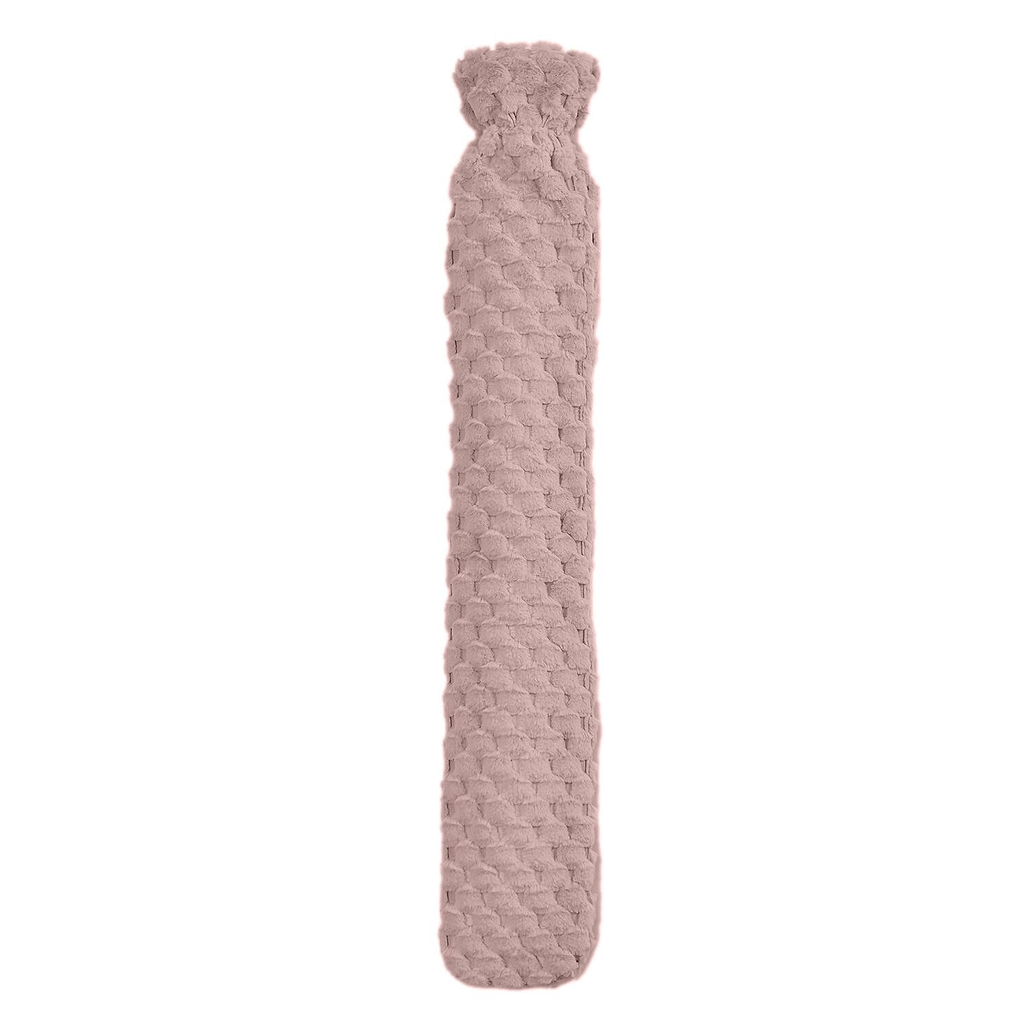 Reusable Long Hot Water Bottle with Plush Cover â€“ Pink 7625516 2