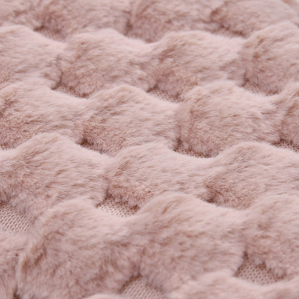 Reusable Long Hot Water Bottle with Plush Cover - Pink
