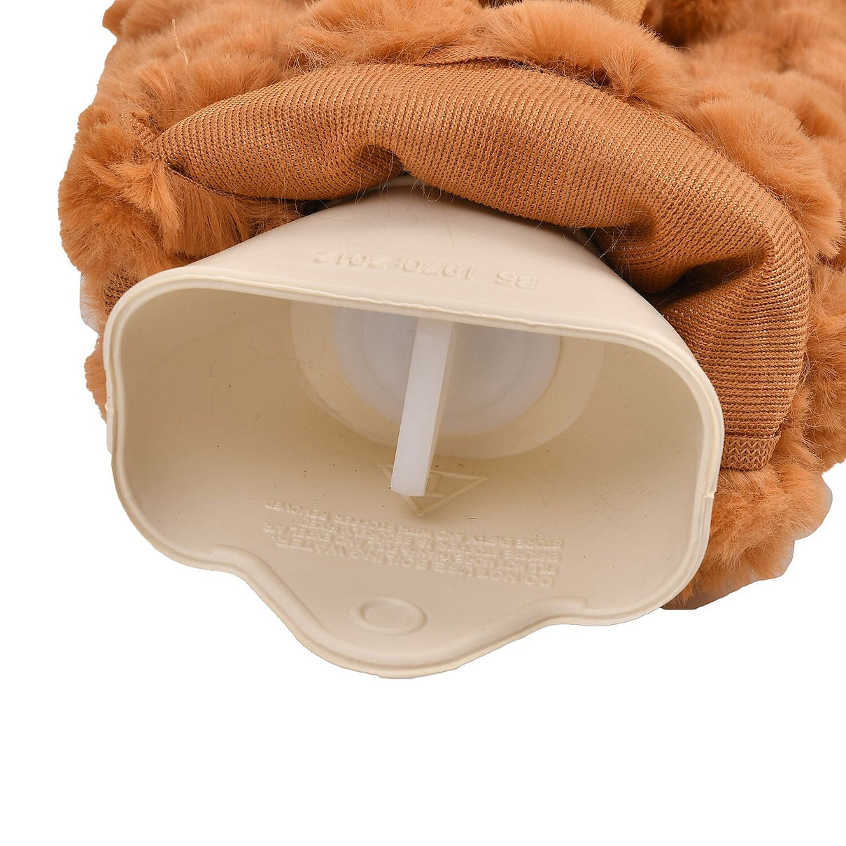 Reusable Long Hot Water Bottle with Plush Cover - Tan 7625518 4