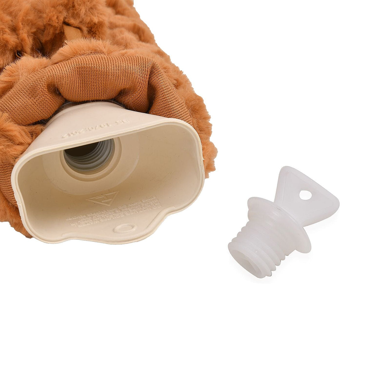 Reusable Long Hot Water Bottle with Plush Cover - Tan 7625518 5