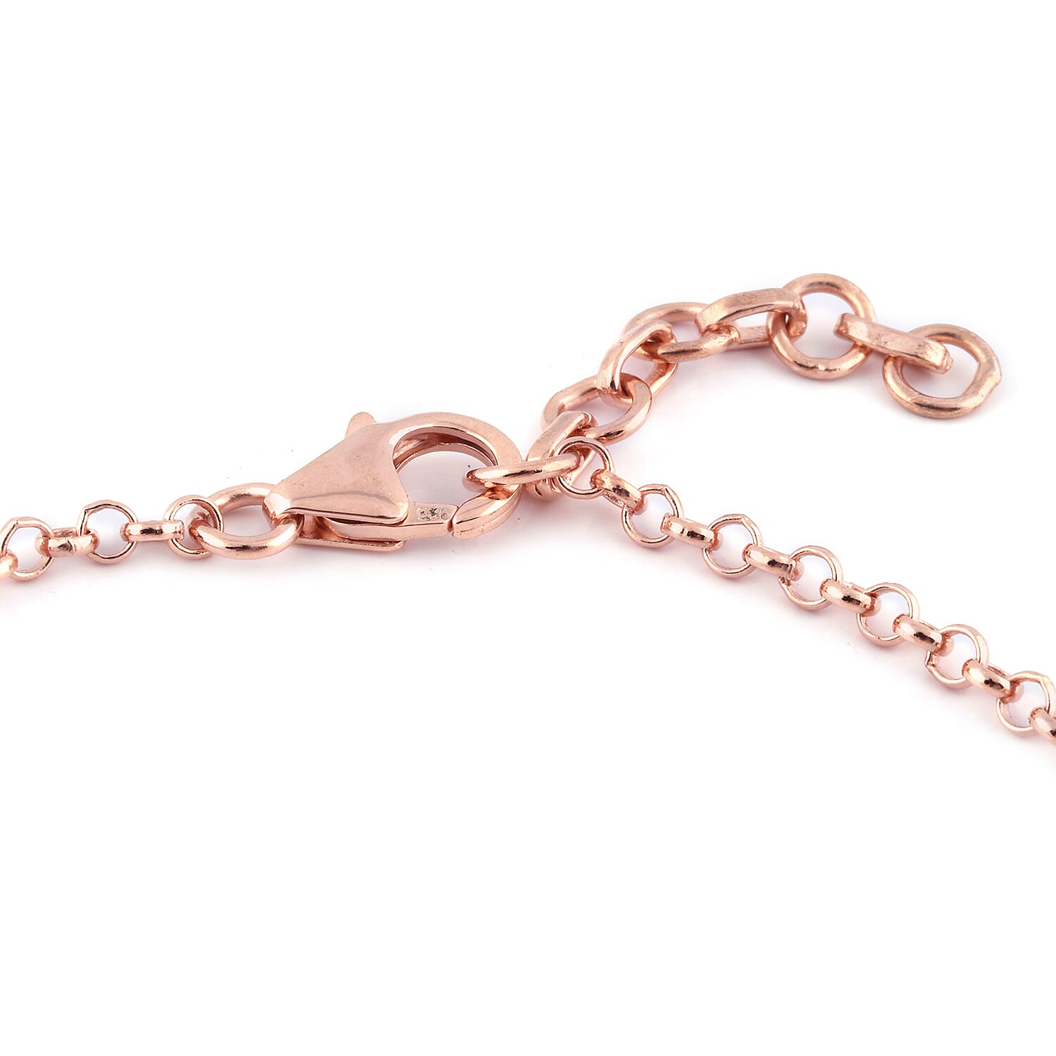 Heart ID Tag Bracelet in Rose Gold Plated Sterling Silver 3708566 3