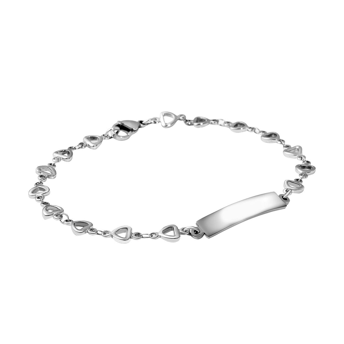 Heart Link Bracelet (Size - 7.5) in Stainless Steel 3723570 2