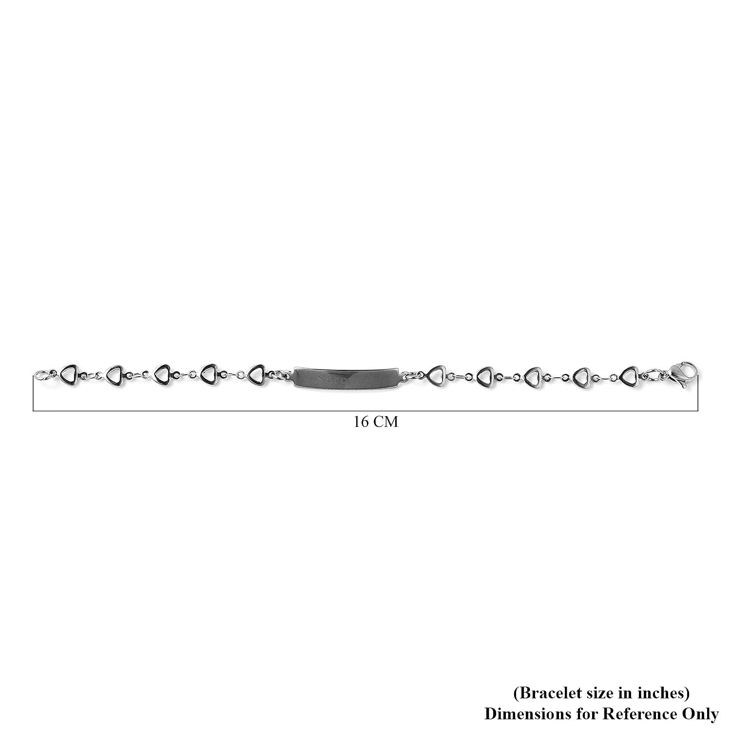Heart Link Bracelet (Size - 7.5) in Stainless Steel 3723570 6