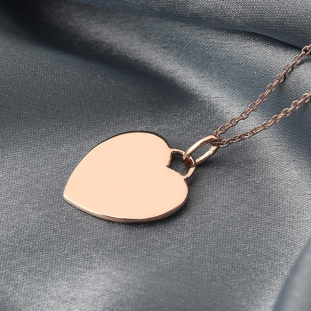 Heart Pendant with Chain Rose Gold Plated Sterling Silver 3706079 2
