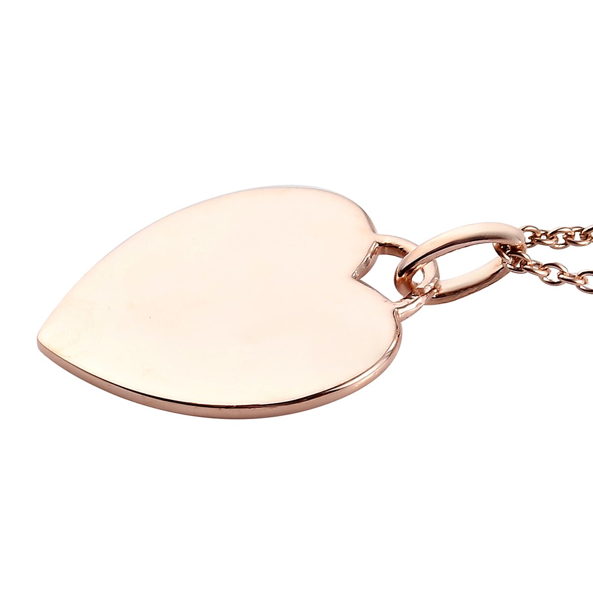 Heart Pendant with Chain Rose Gold Plated Sterling Silver 3706079 3