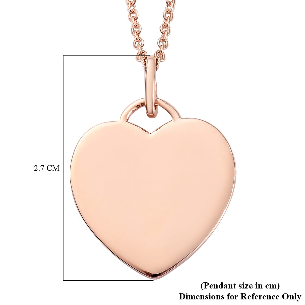 Heart Pendant with Chain Rose Gold Plated Sterling Silver 3706079 4