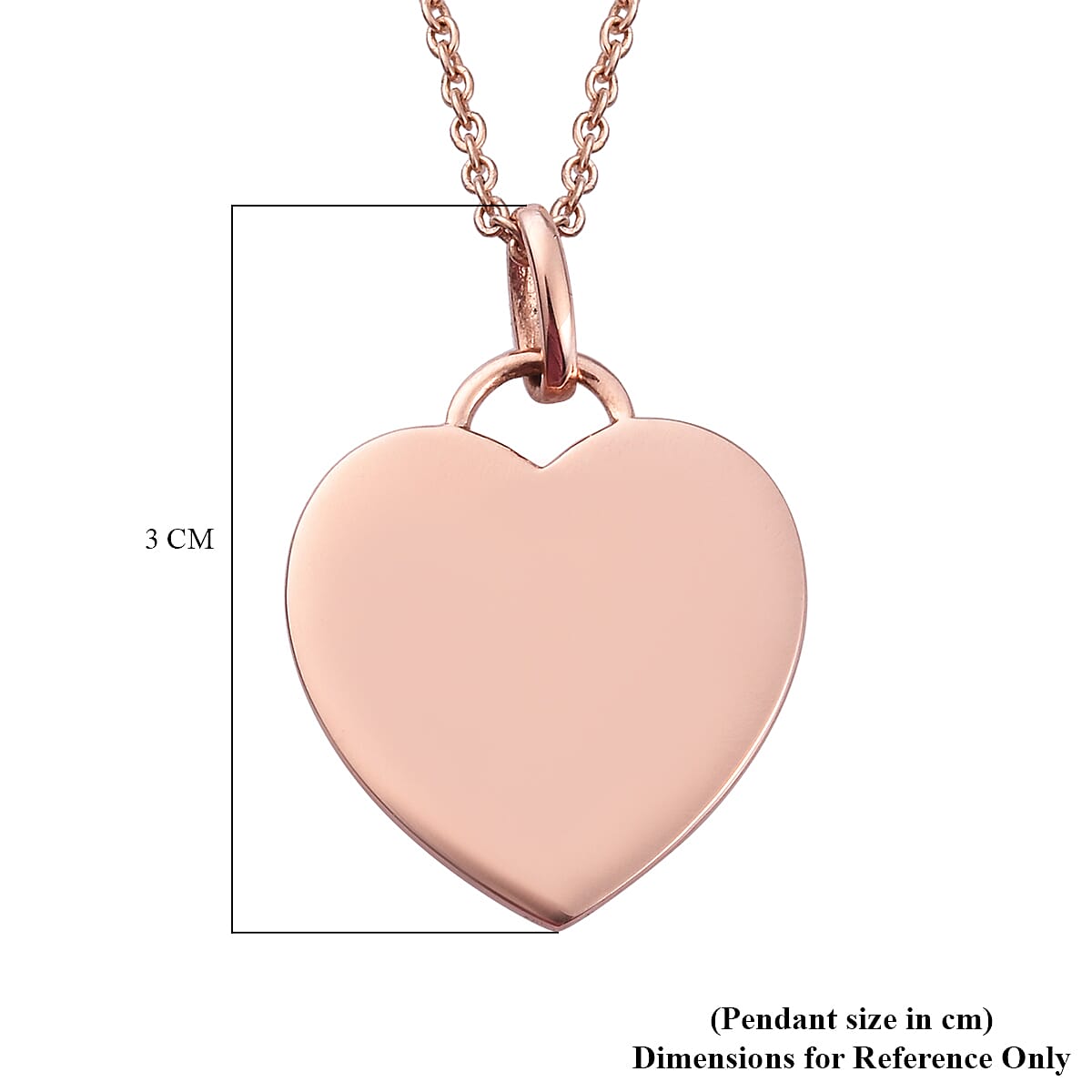 Heart Pendant with Chain Rose Gold Plated Sterling Silver 3706079 5