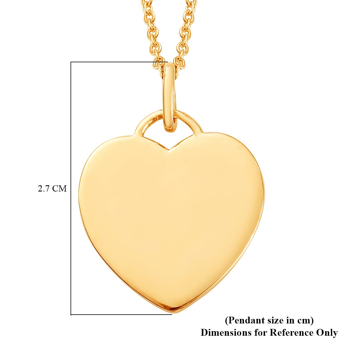 Heart Pendant with Chain Size 18 in Yellow Gold Plated Sterling Silver 3706015 5