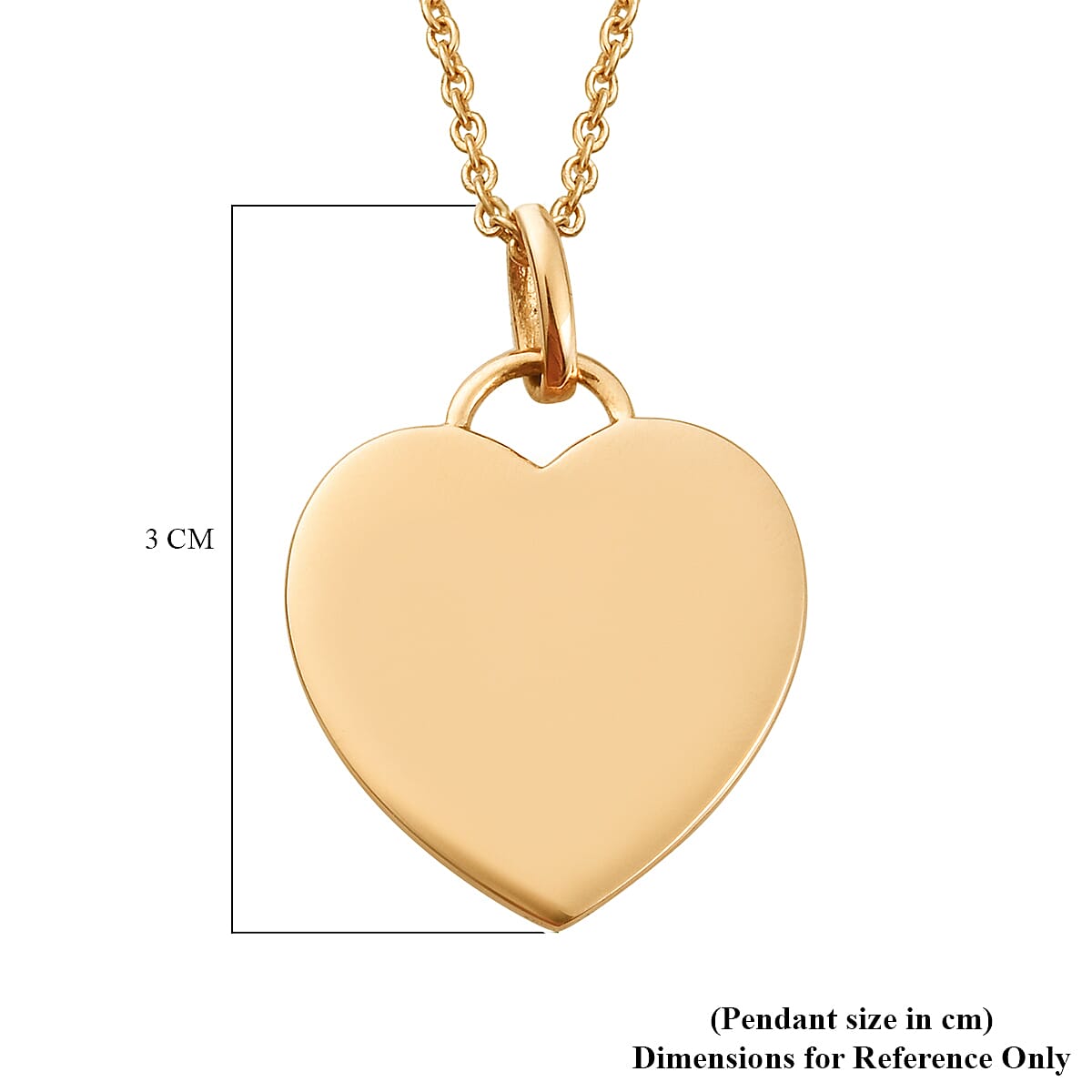 Heart Pendant with Chain Size 18 in Yellow Gold Plated Sterling Silver 3706015 6