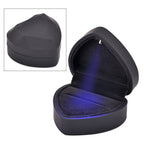 Heart Shaped Design Luxurious Necklace Box with LED Light & Velvet Lining (Size 7x6x4 cm) - Black