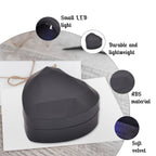 Heart Shaped Design Luxurious Necklace Box with LED Light & Velvet Lining (Size 7x6x4 cm) - Black