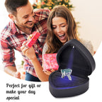 Heart Shaped Design Luxurious Necklace Box with LED Light & Velvet Lining (Size 7x6x4 cm) - Black