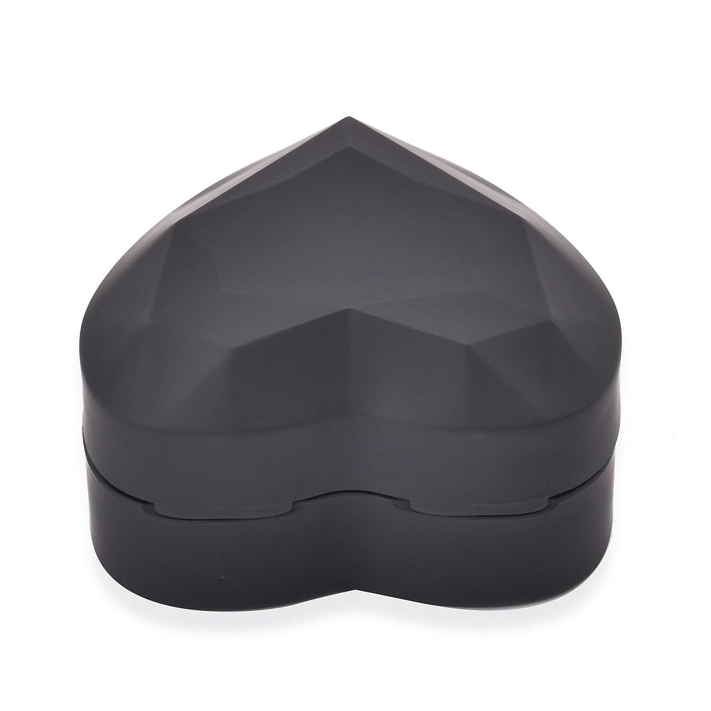 Heart Shaped Design Luxurious Necklace Box with LED Light & Velvet Lining (Size 7x6x4 cm) - Black