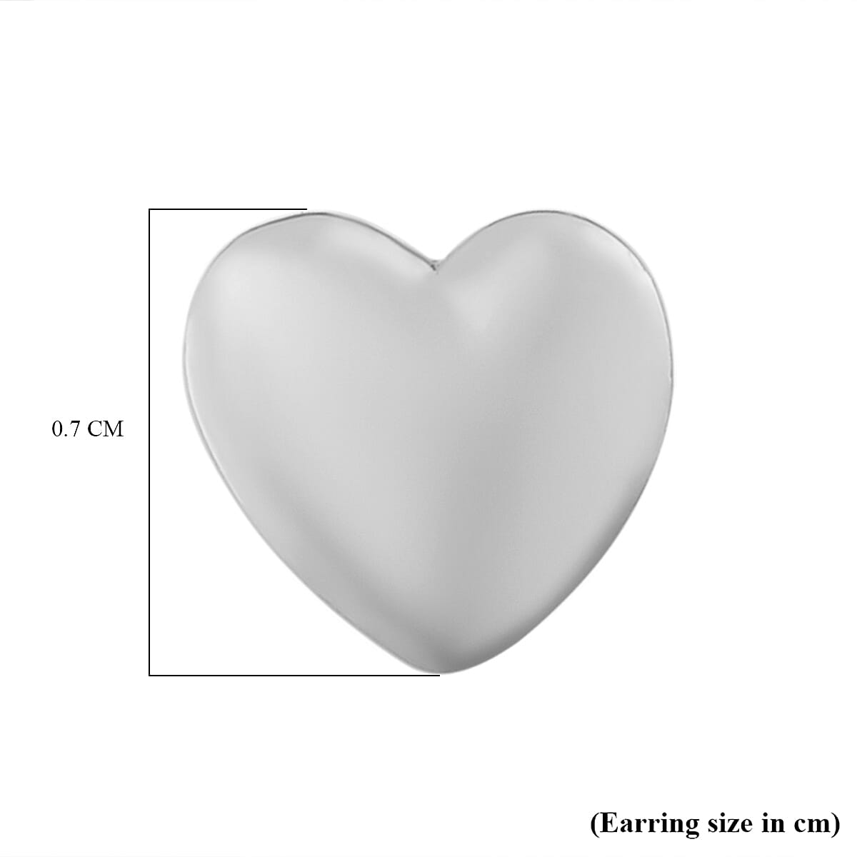 Heart Stud Earrings (with Push Post) in Sterling Silver with Platinum Plating 2667526 5