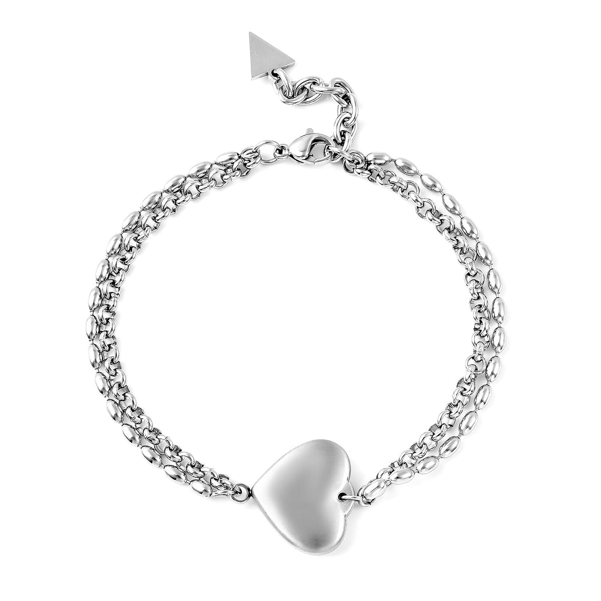Heart and Arrow Bracelet (Size 7.5 with 1 inch Ext.) in Stainless Steel 6041377 2