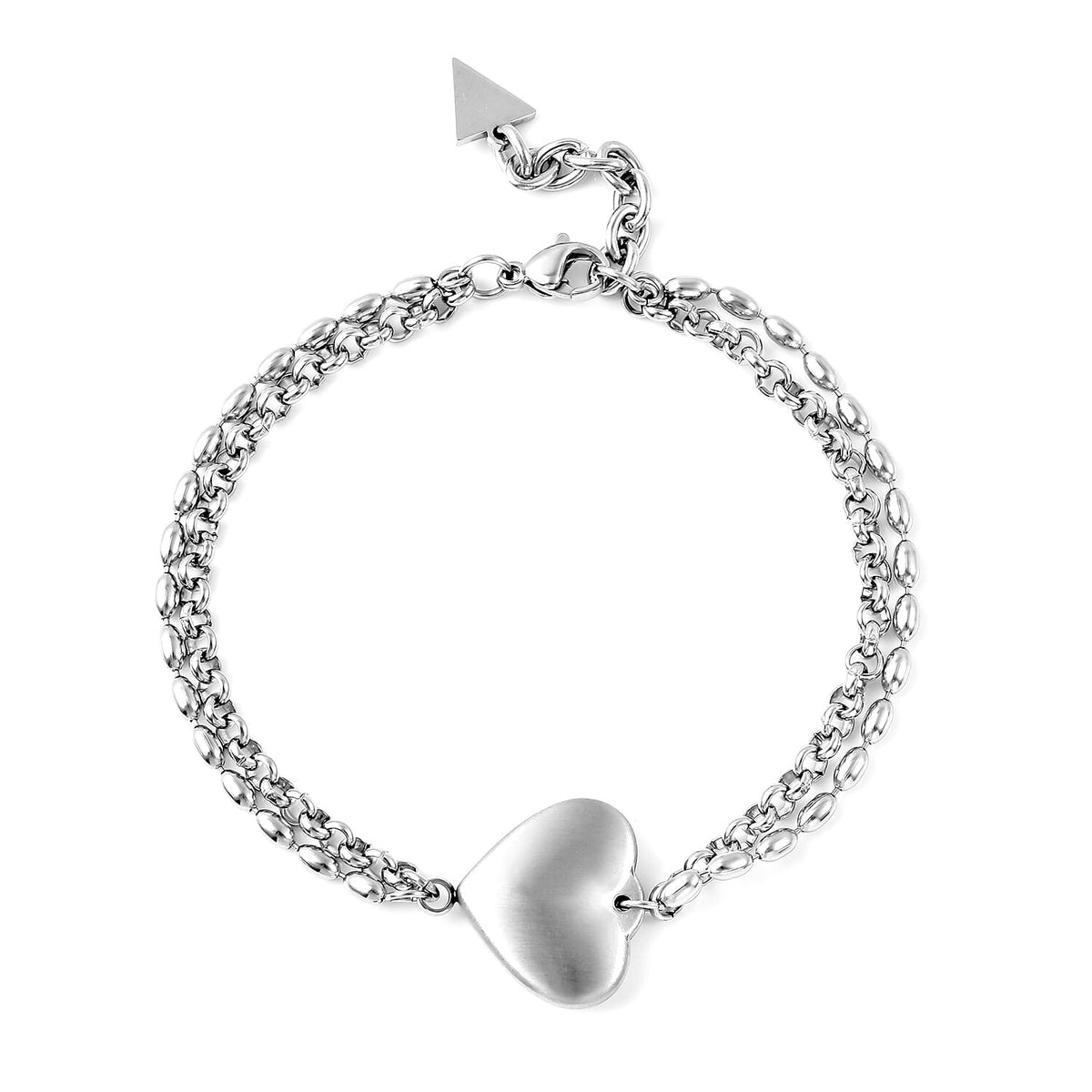 Heart and Arrow Bracelet (Size 7.5 with 1 inch Ext.) in Stainless Steel 6041377 3