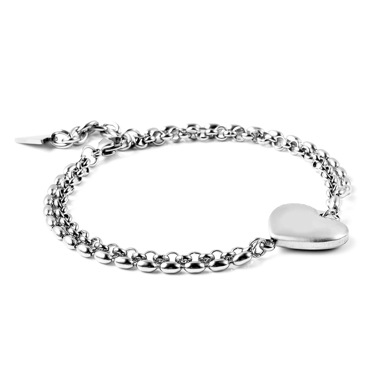 Heart and Arrow Bracelet (Size 7.5 with 1 inch Ext.) in Stainless Steel 6041377 4