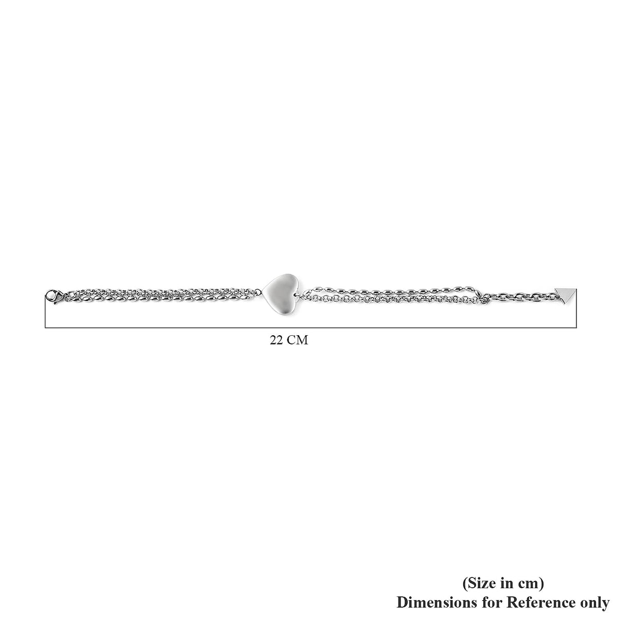 Heart and Arrow Bracelet (Size 7.5 with 1 inch Ext.) in Stainless Steel 6041377 7