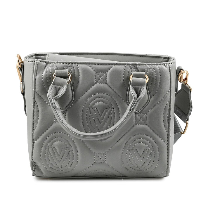 Heart and Soul Valentino Orlandi Quilted Top Handle Shoulder Bag with Adjustable Strap - Light Grey 8134539 2
