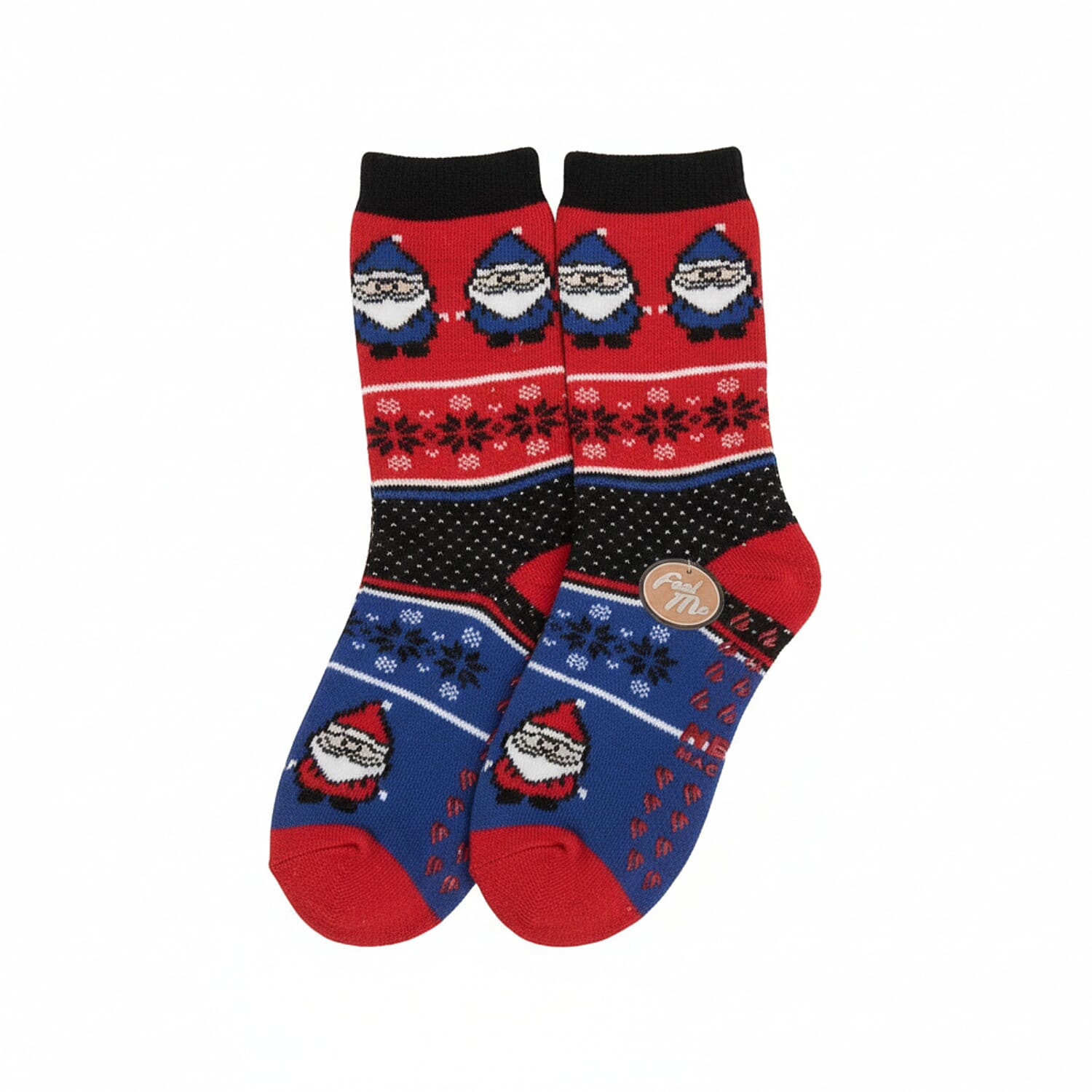 Heat Machine - Sherpa Lined Anti Slip Slipper Socks (Size UK 6-11) - Santa 8356352 0