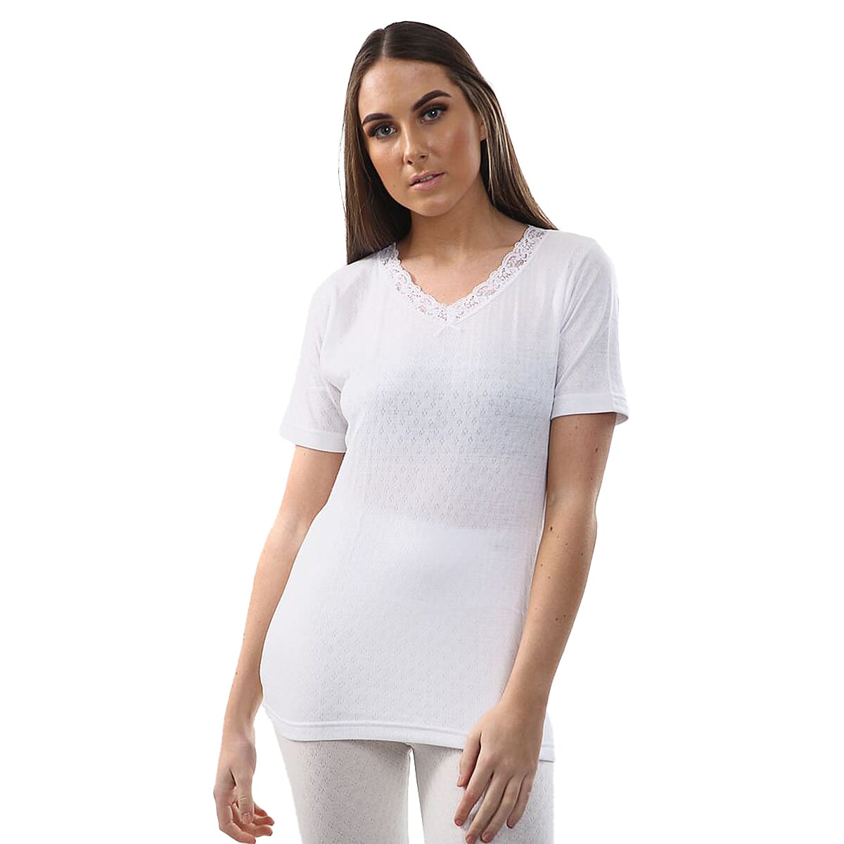 Heat Machine Thermal Short Sleeve Top (Size 10-12) - White 8320088 0