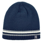Heat Machine Thermal Striped Rim Winter Beanie Hat & Glove Set (Size 60-61cm) - Dark Navy
