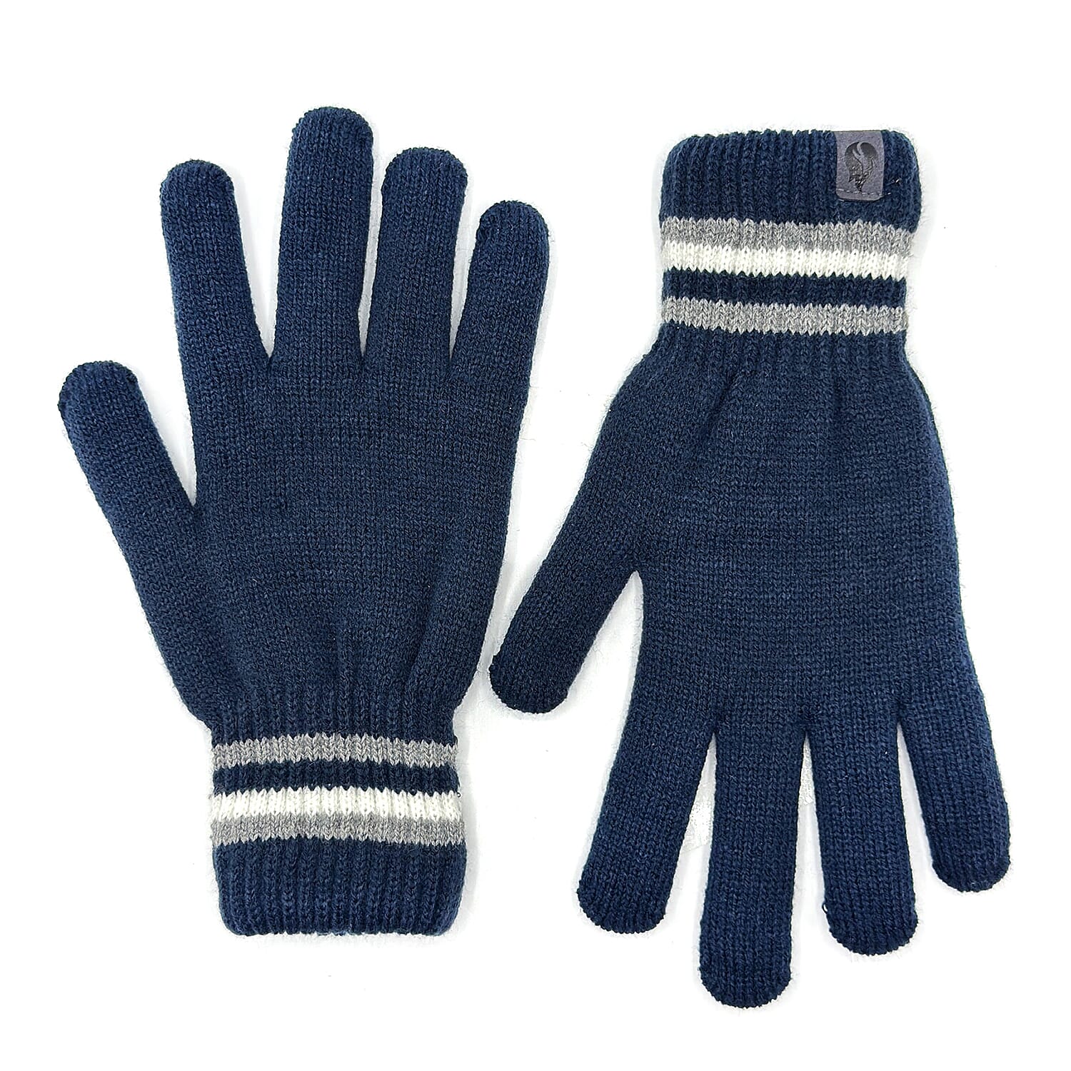 Heat Machine Thermal Striped Rim Winter Beanie Hat &amp; Glove Set (Size 60-61cm) - Dark Navy 8447824 2