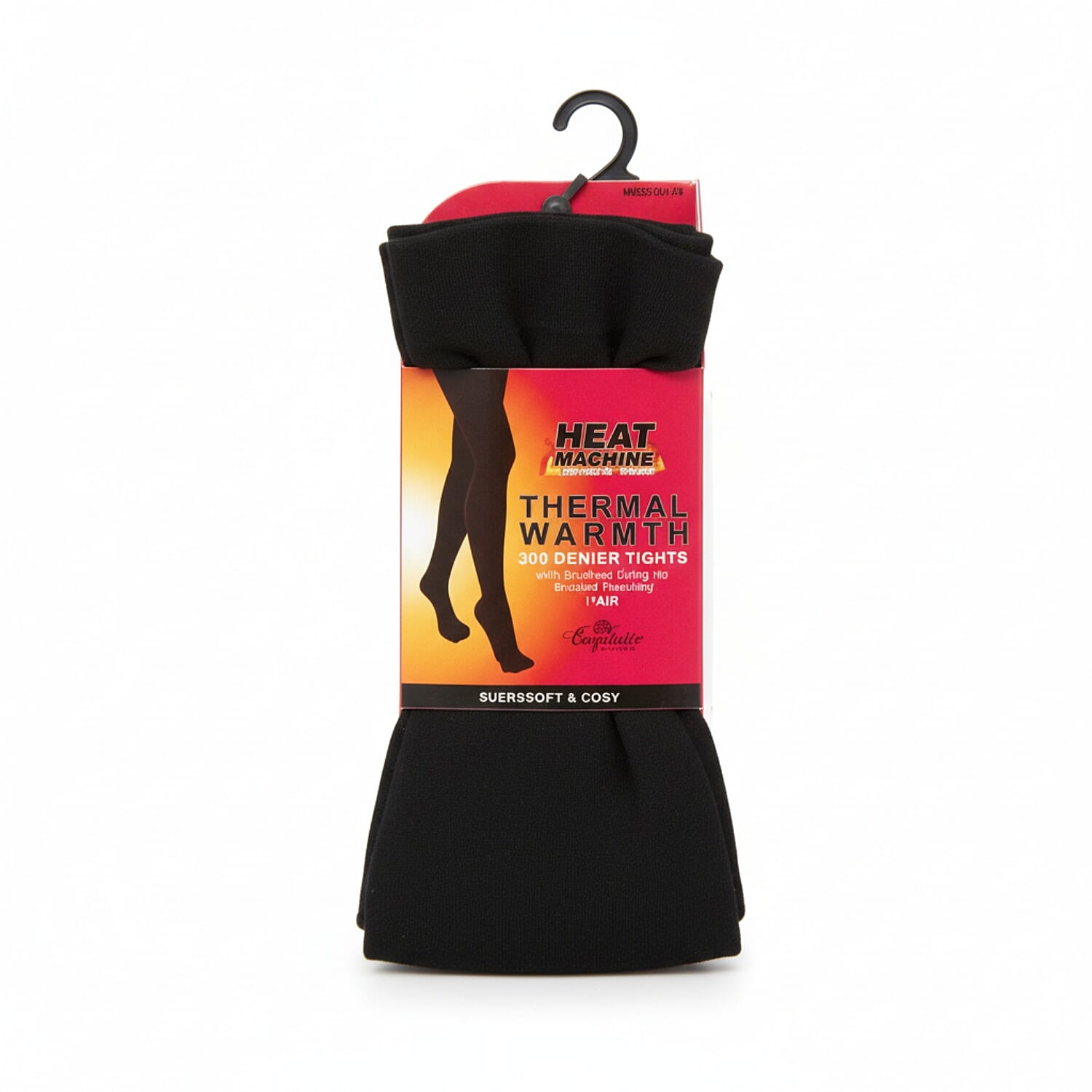 Heat Machine Thermal Warmth 300 Denier Tights with Brushed Fleece Lining (Size L-XL, 20-24) - Black 8357563 0