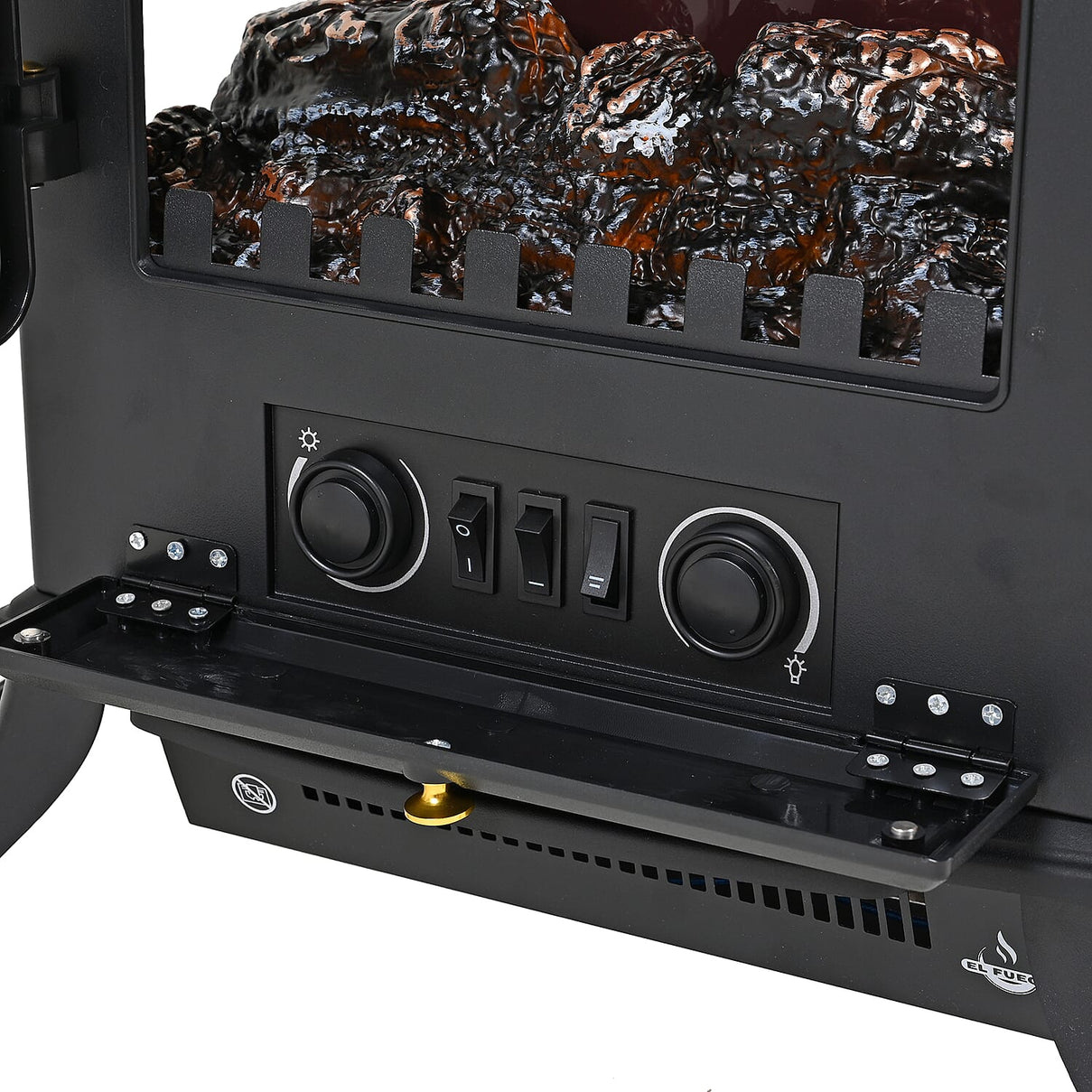 Stand Style Electric Fireplace Heater with 2 Heating Powers (1000W-2000W) 7899920 7