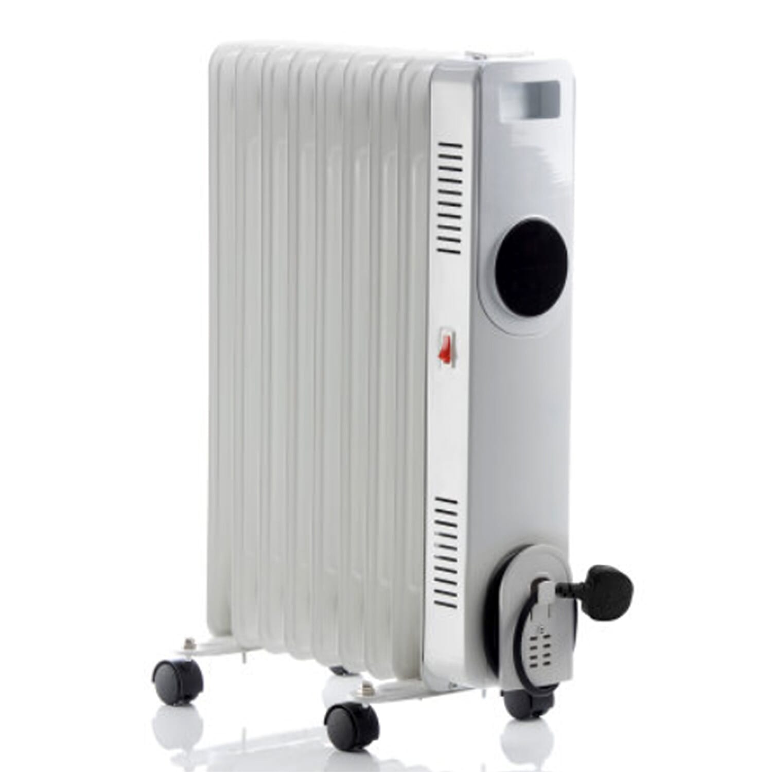 Daewoo 2000W Oil Filled Radiator, Portable 9 Fin Heater with LED Display and Remote Control - White 7692641 0