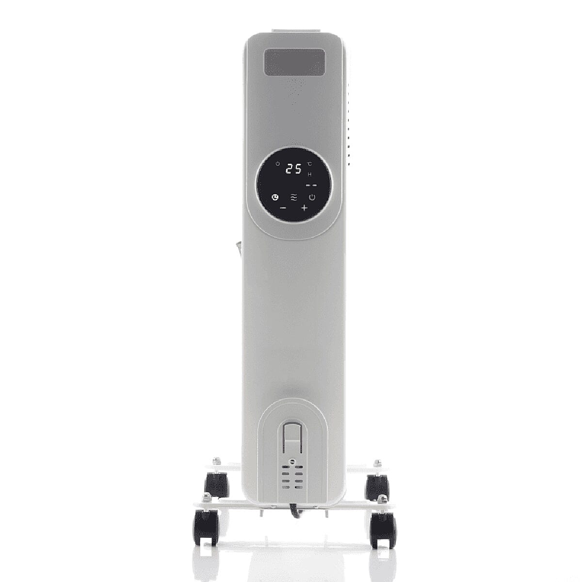 Daewoo 2000W Oil Filled Radiator, Portable 9 Fin Heater with LED Display and Remote Control - White 7692641 1